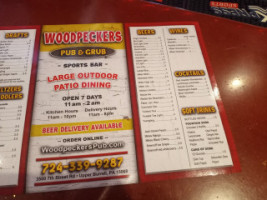 Woodpeckers Pub Grub menu