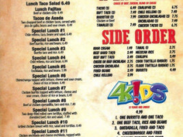 El Paso Mexican Grill menu