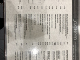 Java Bistro menu