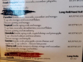 Ohana Sushi menu