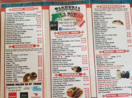 Taqueria La Paz menu