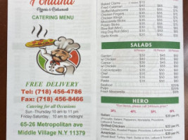 Fontana Pizzeria menu