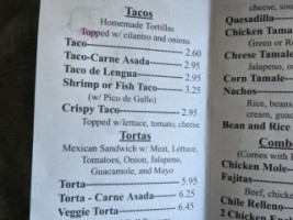 El Paisano Mexican Taqueria menu