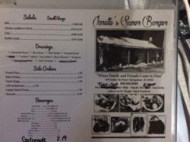 Janette's Super Burger menu