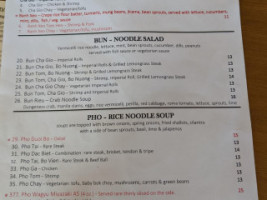 Blossom Vietnamese menu