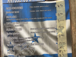 Andrea's Cafeteria menu