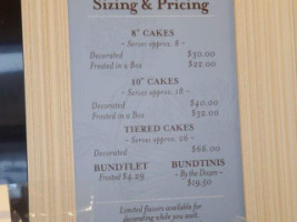 Nothing Bundt Cakes menu