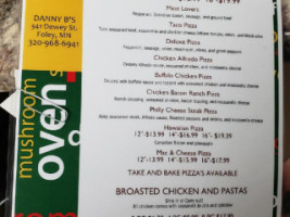 Danny B's menu