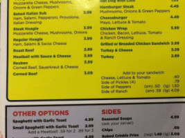 Charley's Pizza Parlor menu