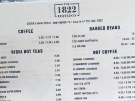 The 1822 Coffee Co. menu