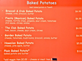 Potato Club menu