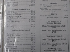 Country Road Diner menu