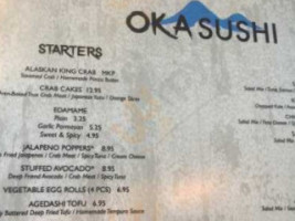 Oka Sushi menu