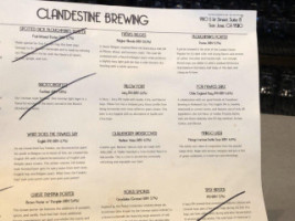 Clandestine Brewing menu