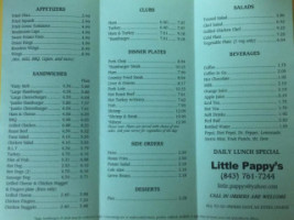 Pappy's Jr menu