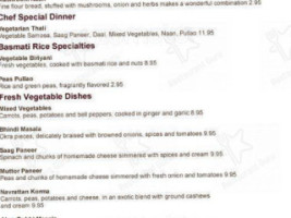 Simi's India Cuisine menu