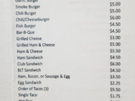 Buddy's Drive In menu