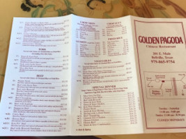 Golden Pagoda menu