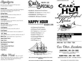 Crab Hut menu