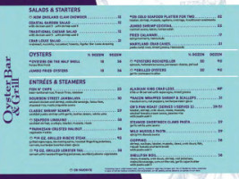 Oyster menu