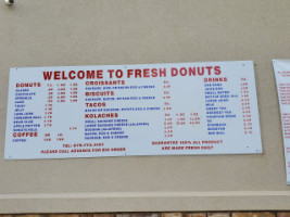 Fresh Donut menu