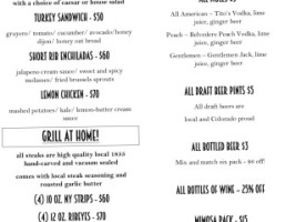 Roadhouse Boulder Depot menu