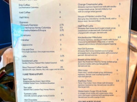 Monarch Coffee menu