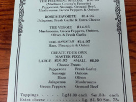 Piedmont Deli menu