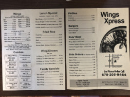 Wing Xpress menu