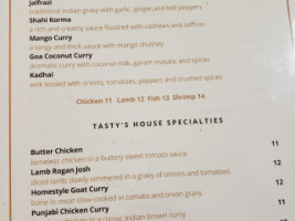 Tasty Indian Bistro menu