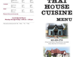 Thai House Cuisine menu