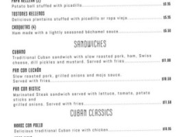 Mangos Cuban Cafe menu