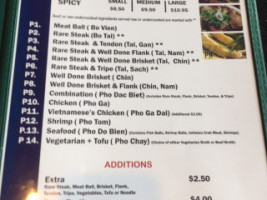 Pho Bom, Vietnamese Noodle Grill menu