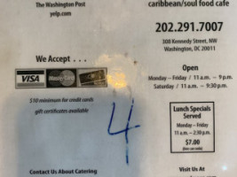 Andrene's Caribbean And Soul Food Carryout menu