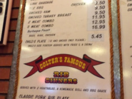 Colter's B Que menu