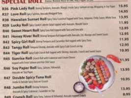 Lucky 110 Sushi menu