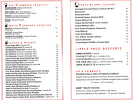 Little Frog menu