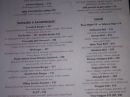 The Filling Station menu