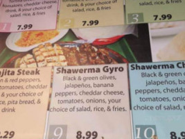 Shelby Gyros menu