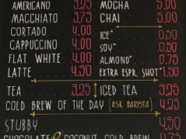 The Lazy Llama Coffee menu