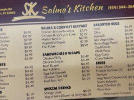 Salma's Kitchen menu