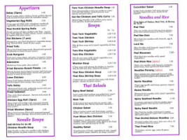 Thai Orchid menu