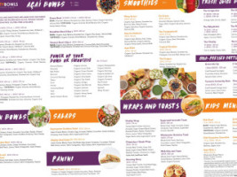 Vitality Bowls Mountain View menu