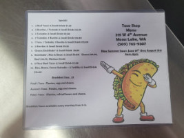 Taco Shop menu