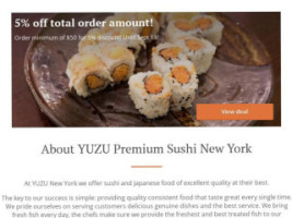 Yuzu Premium Sushi New York menu