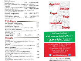 Viviano's Festa Italiano menu