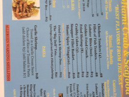 Miami Crab Seafood/bakery menu