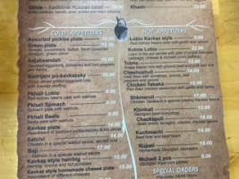 Kavkaz menu