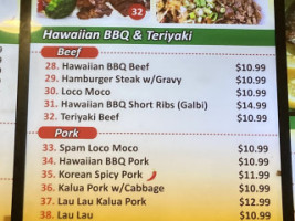 Ohana Hawaiian Bbq menu