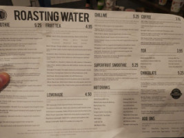 Roasting Water menu